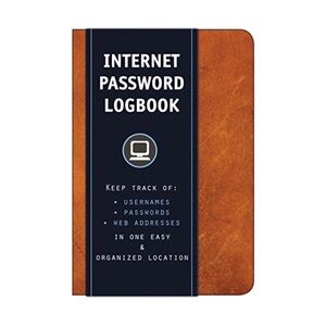 NEW! Internet Password Logbook (Leatherette)